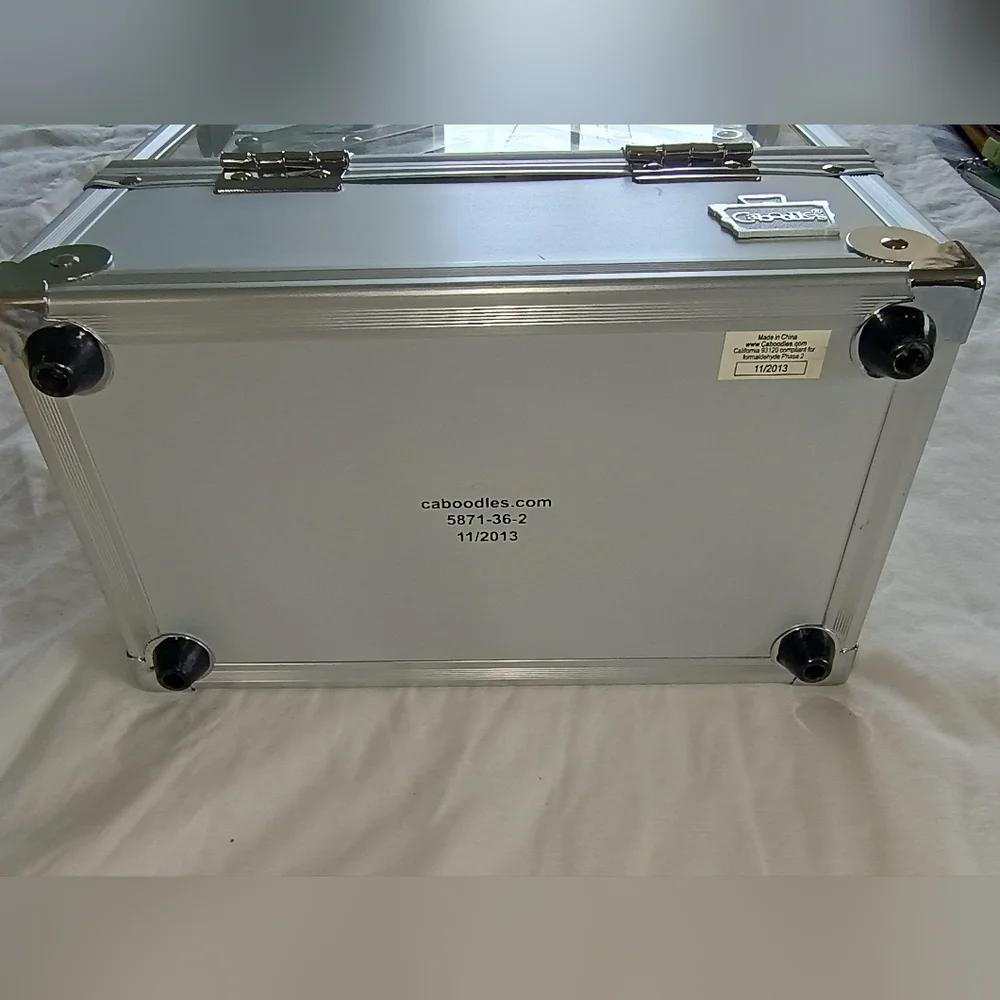 Vintage 90s Caboodles Silver Metallic & Acrylic Cosmetics/Crafts Organizer